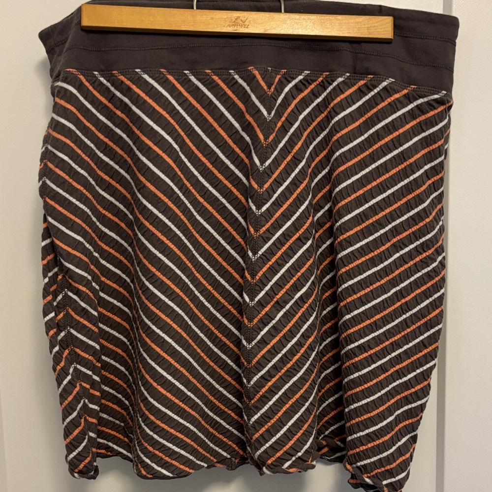 Lole Black and Orange Striped A-Line Skirt